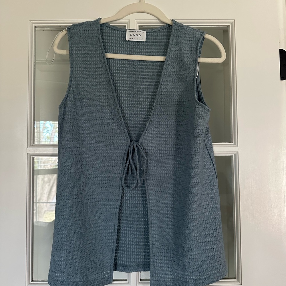 Sabo Skirt Blue Sleeveless, Tie Top